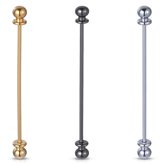 Classicseali 3pcs Collar Pins for Men, Brass Ball Collar Bars for Men Dress Shirts, Clasp Lapel Stick Brooch for Wedding & Business, Silver, Golden, Black