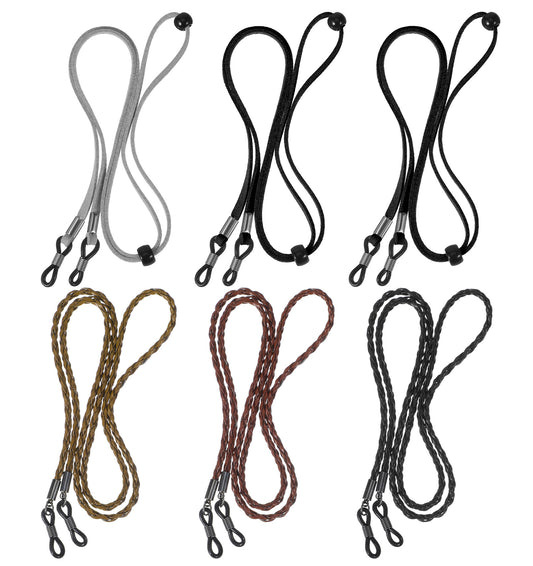 Thrymme 6 Pcs Glasses String, Glasses Lanyard for Men & Women, Adjustable Neck Cord for Reading, Driving, Outdoor Activities, Dark Colors
