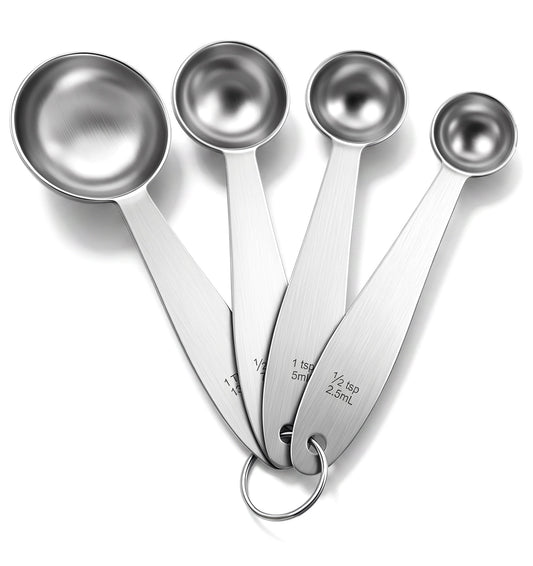 4 PCS Measuring Spoons Sets, Stackable Stainless Steel Measuring for Baking