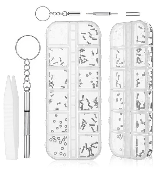 120Pcs Screws for Glasses Repair, Stainless Steel Spectacle Repair Kit for Eyeglasses & Sunglasses Screw Repairs Kit Compatible with Most Sports & Fashion Frames