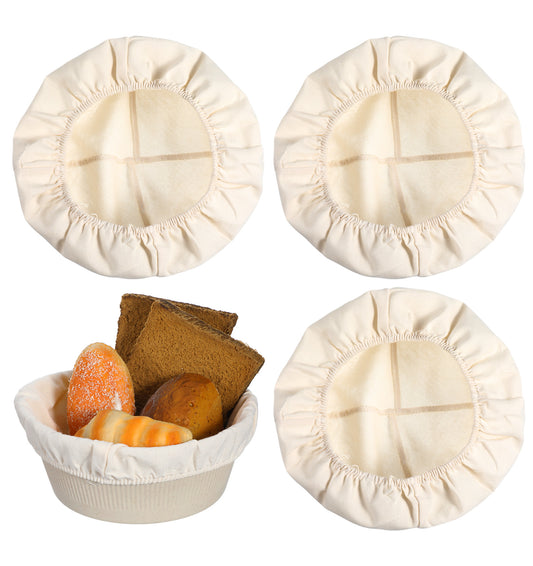3 Pack Banneton Liner, 10 Inch Proofing Basket for Sourdough Fermentation, Cotton Linen Cloth