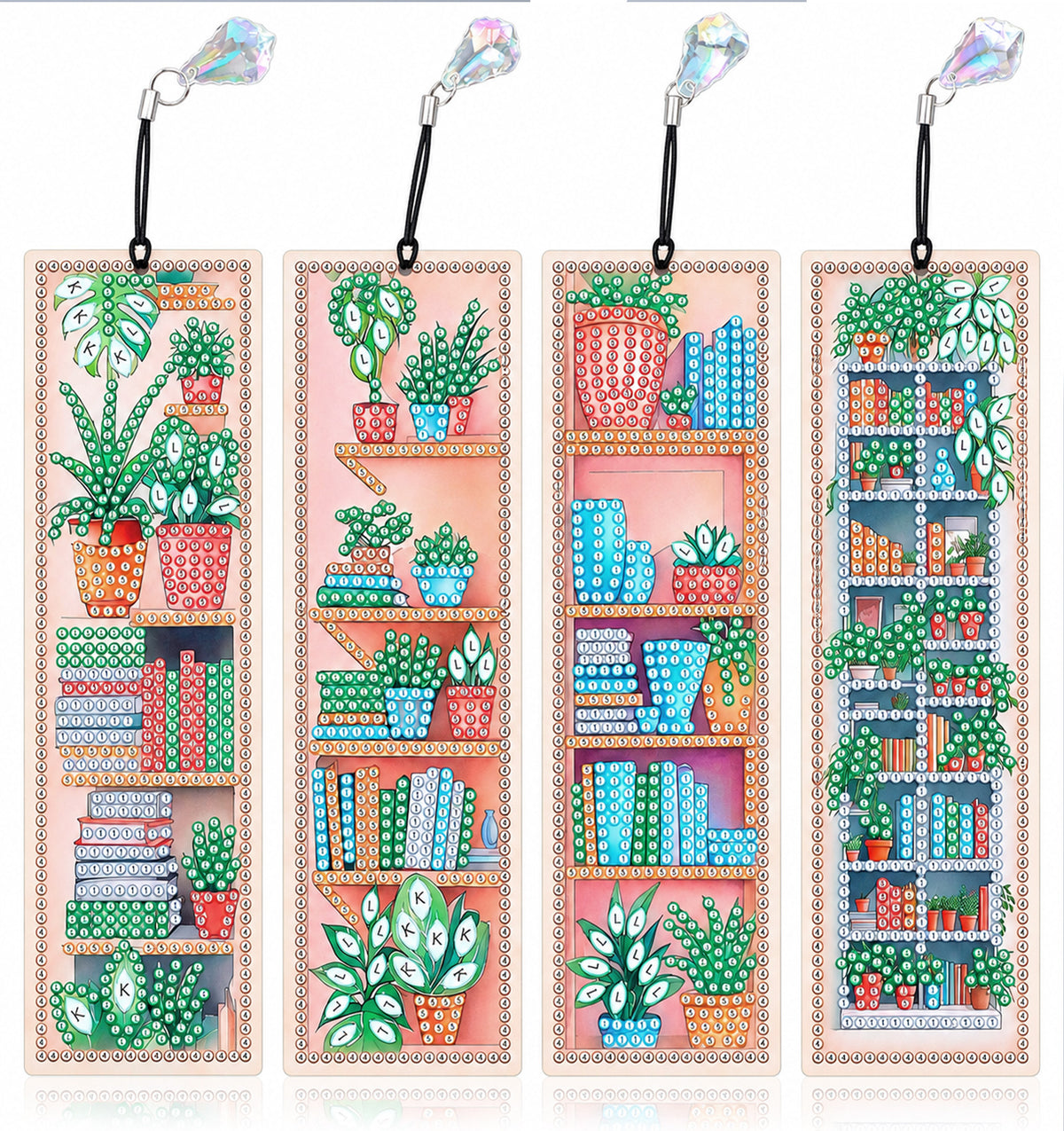 4 Pcs Diamond Art Bookmarks, Bookmark Making Kit, DIY