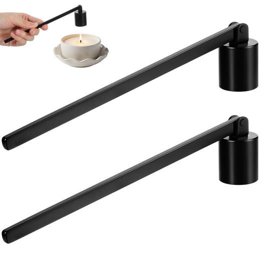 guduling 2pcs Candle Snuffers for All Candles, Candle Snuffer Uk, Stainless Steel Candles Extinguisher Snuffer with Long Handle for Most Candles, Black