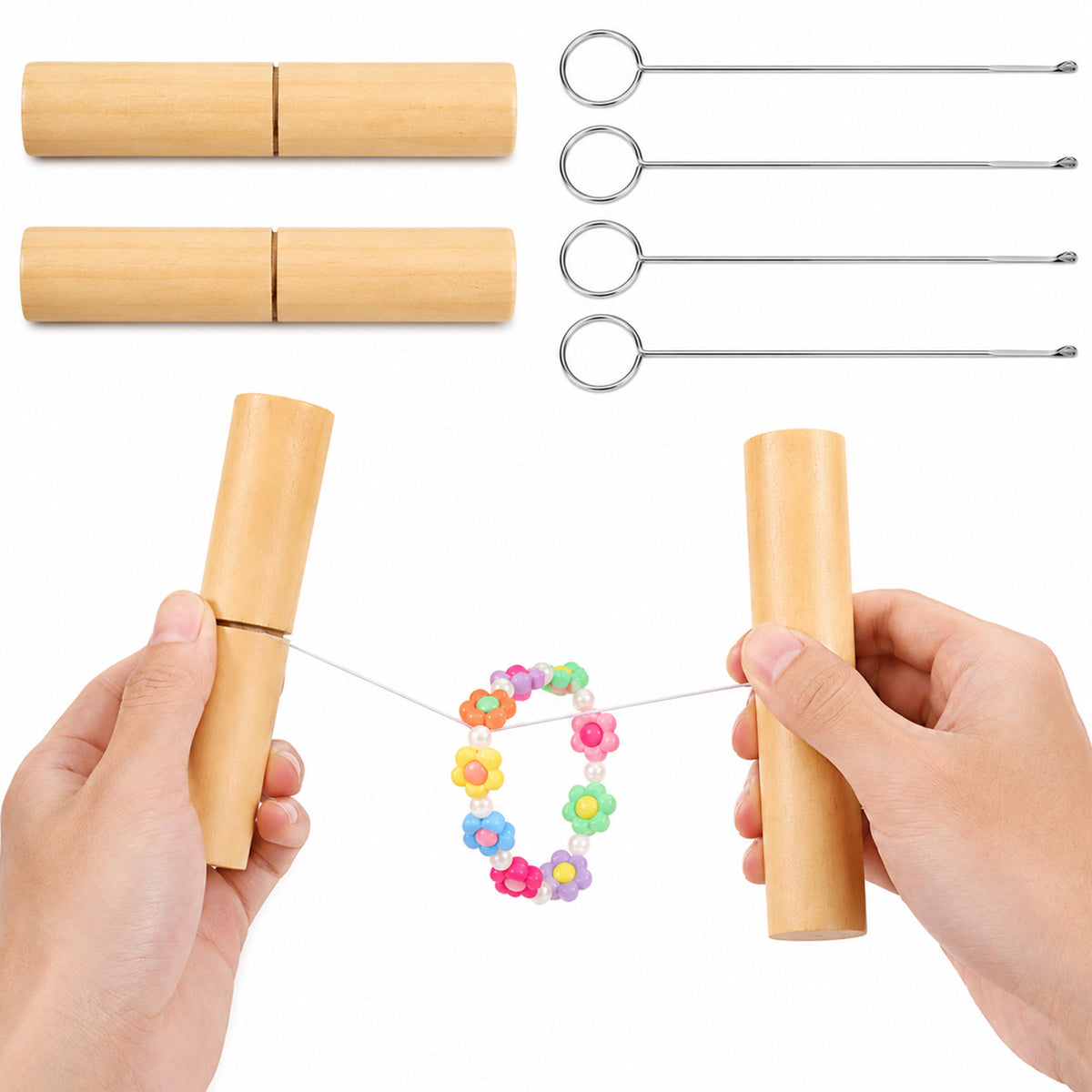 Oruola 6pcs Loop Turner for Beads, Knot Grippers Tool for Silicone Beads