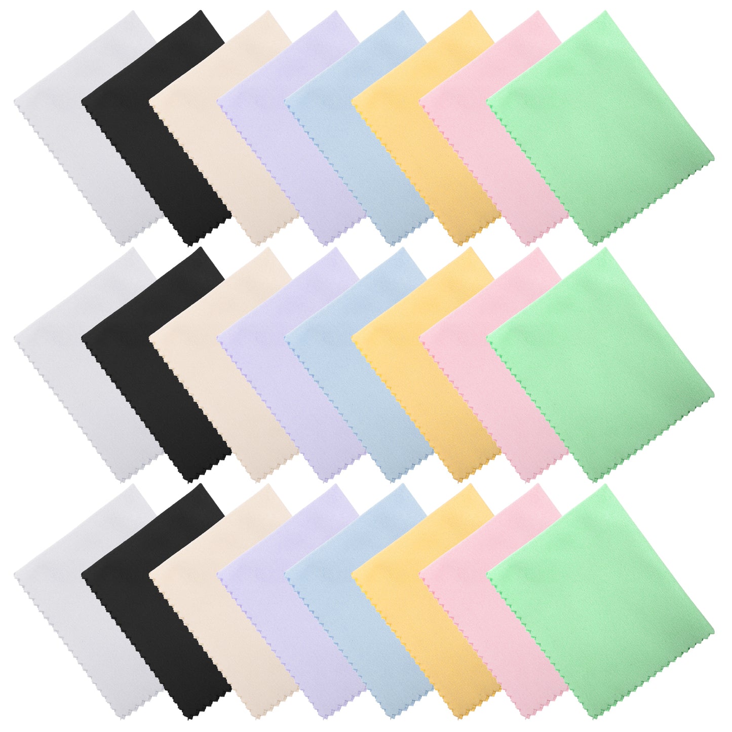 Oruola 24pcs Glasses Cloth for Eyeglasses,6 x 7 in Microfiber Cleaning Cloth Glasses,Microfiber Cleaning Cloth for Electronics,Safe & Effective Cleans Lenses Screens Cameras Cell Phone LCD TV,8 Color
