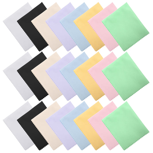 Oruola 24pcs Glasses Cloth for Eyeglasses,6 x 7 in Microfiber Cleaning Cloth Glasses,Microfiber Cleaning Cloth for Electronics,Safe & Effective Cleans Lenses Screens Cameras Cell Phone LCD TV,8 Color