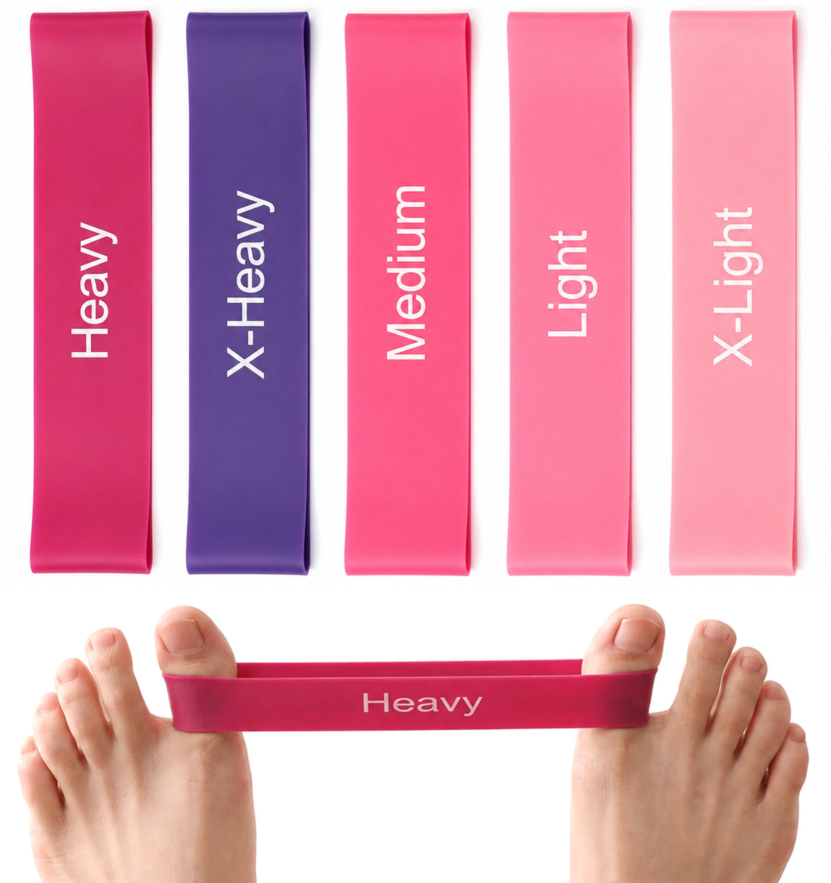 5 Pcs Toe Resistance Bands, Toe Strengthener Band Separator for Correction