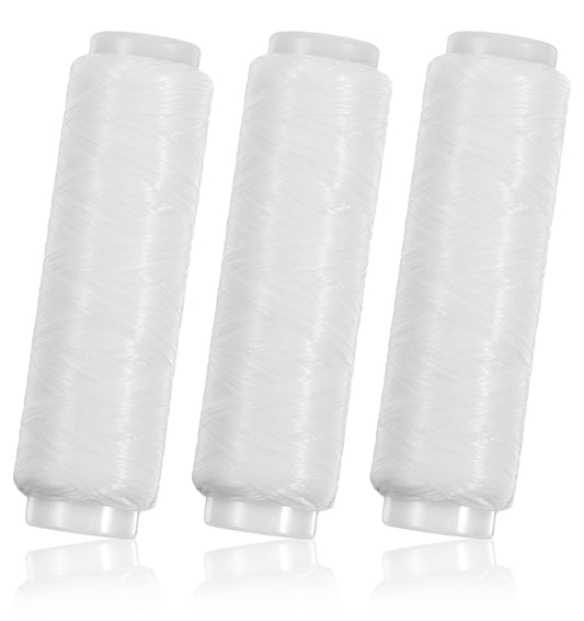 3 Pieces Fishing Elastic Bait Thread, Invisible Bait Fishing String 0.2mm Length 656 Feet Per Spool No-Knot Clear Stretchy Bait Keeper Line for Salmon Sturgeon Catfish