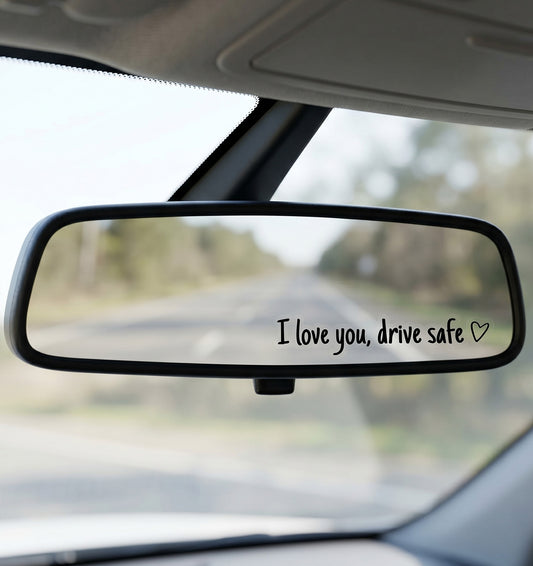 10Pcs I Love You Drive Safe Sticker, Vinyl I Love You Drive Safe Mirror Sticker for Rearview Mirrors, Waterproof & Easy to Apply (Colorful Design)