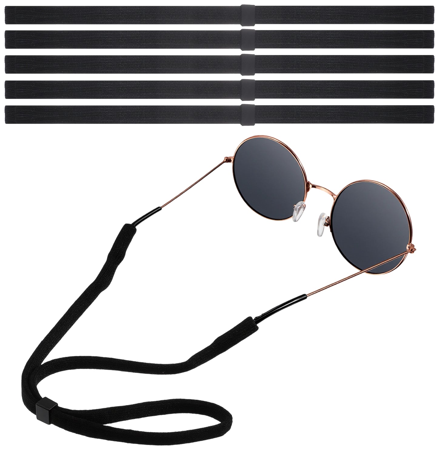 FRCTLNKG 5Pack Glasses Straps, Adjustable Eye Glasses Strap for Men & Women, Secure Hold Design for Reading Sports Outdoor