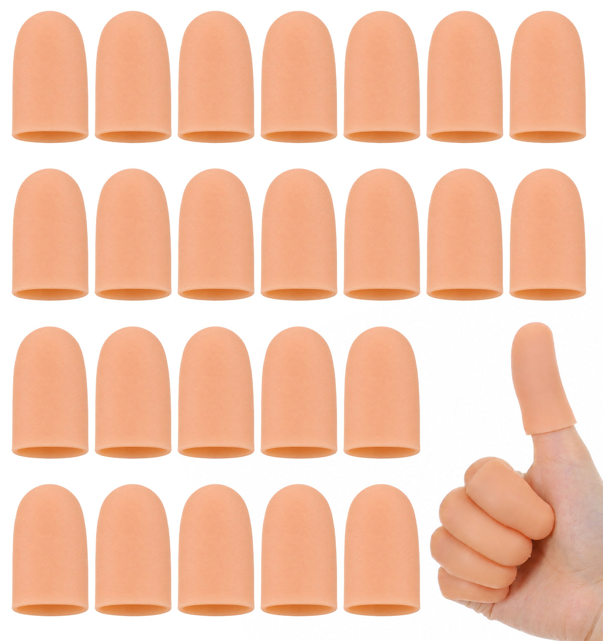 30 Pcs Finger Cots, Silicone Thumb Cots Protector Covers for Wound Bandage
