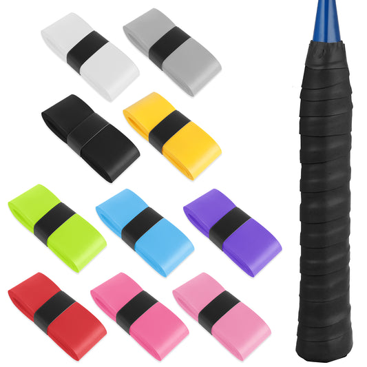 Classicseali 10pcs Tennis Grip Tape, Anti-Slip Multi-Functional Racket Grip Tape, Super Absorbent Tennis Racquet Grips Tapes, for Badminton, Pumpkin Racket, Fishing Rod, Bicycle Handle, 10 Colors
