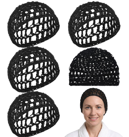 ValueBargain 4 Pcs Mesh Hair Net, Crochet Knit Breathable Hair Wraps, Soft Stretchy Sleeping Hair Cover, Non-slip Lightweight Hair Protector for Night Sleep, Daily Rest and Hair Care Use