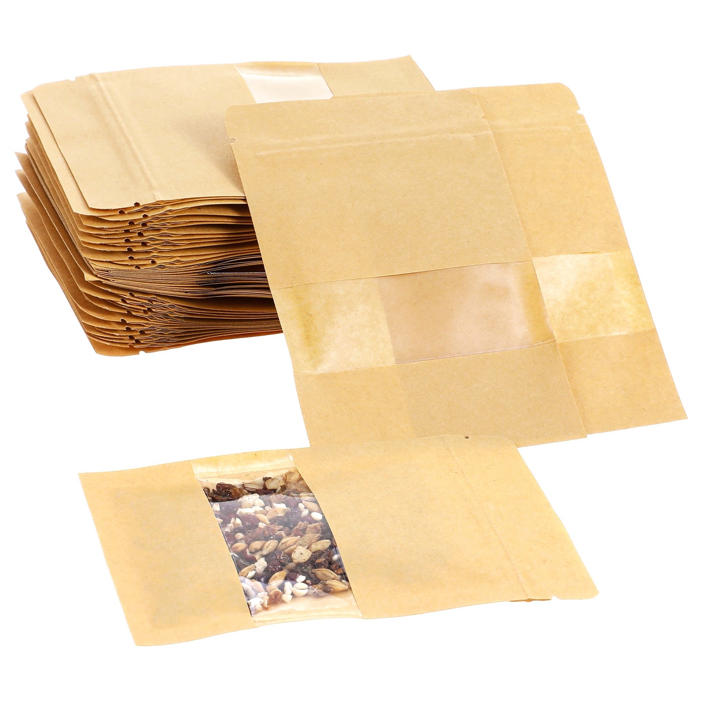 Elegaperma 50Pcs Seed Envelopes Small, Resealable Paper Seed Packets with Clear Window, Small Envelopes for Seeds Storage and Gardening Organization