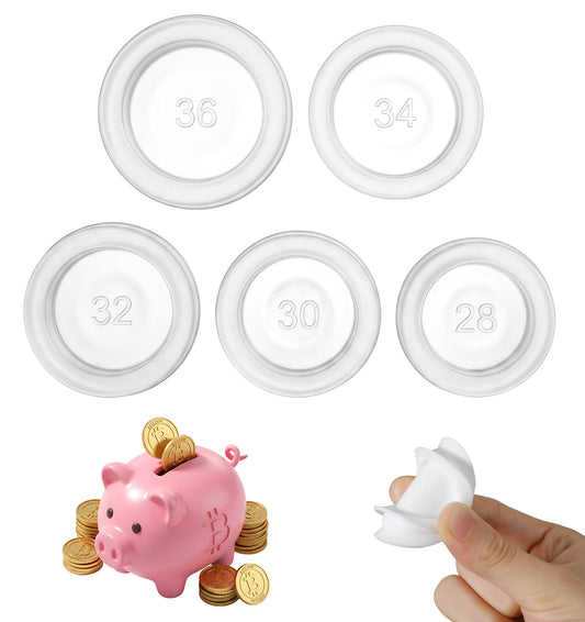 5 Pcs Piggy Bank Plugs or Stoppers, 5 Sizes Rubber Stopper for Piggy Bank