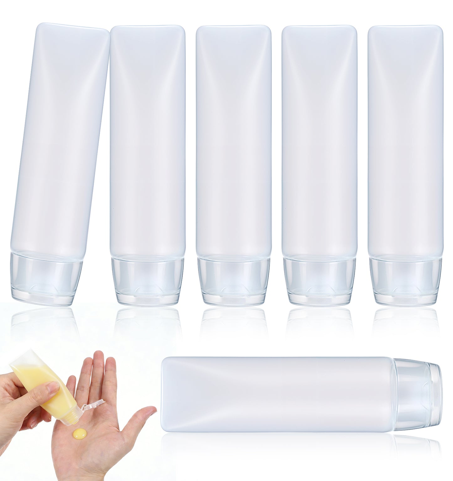 ValueBargain Travel Toiletries Bottles, 6Pcs Travel Bottles Leak Proof Empty Squeeze Tubes 1 oz (30 ml) PE Travel-Size Containers for Lotions, Creams, and Gels