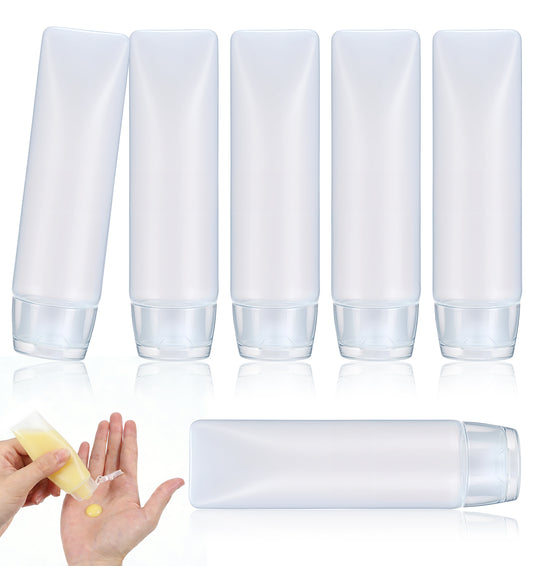 ValueBargain Travel Toiletries Bottles, 6Pcs Travel Bottles Leak Proof Empty Squeeze Tubes 1 oz (30 ml) PE Travel-Size Containers for Lotions, Creams, and Gels