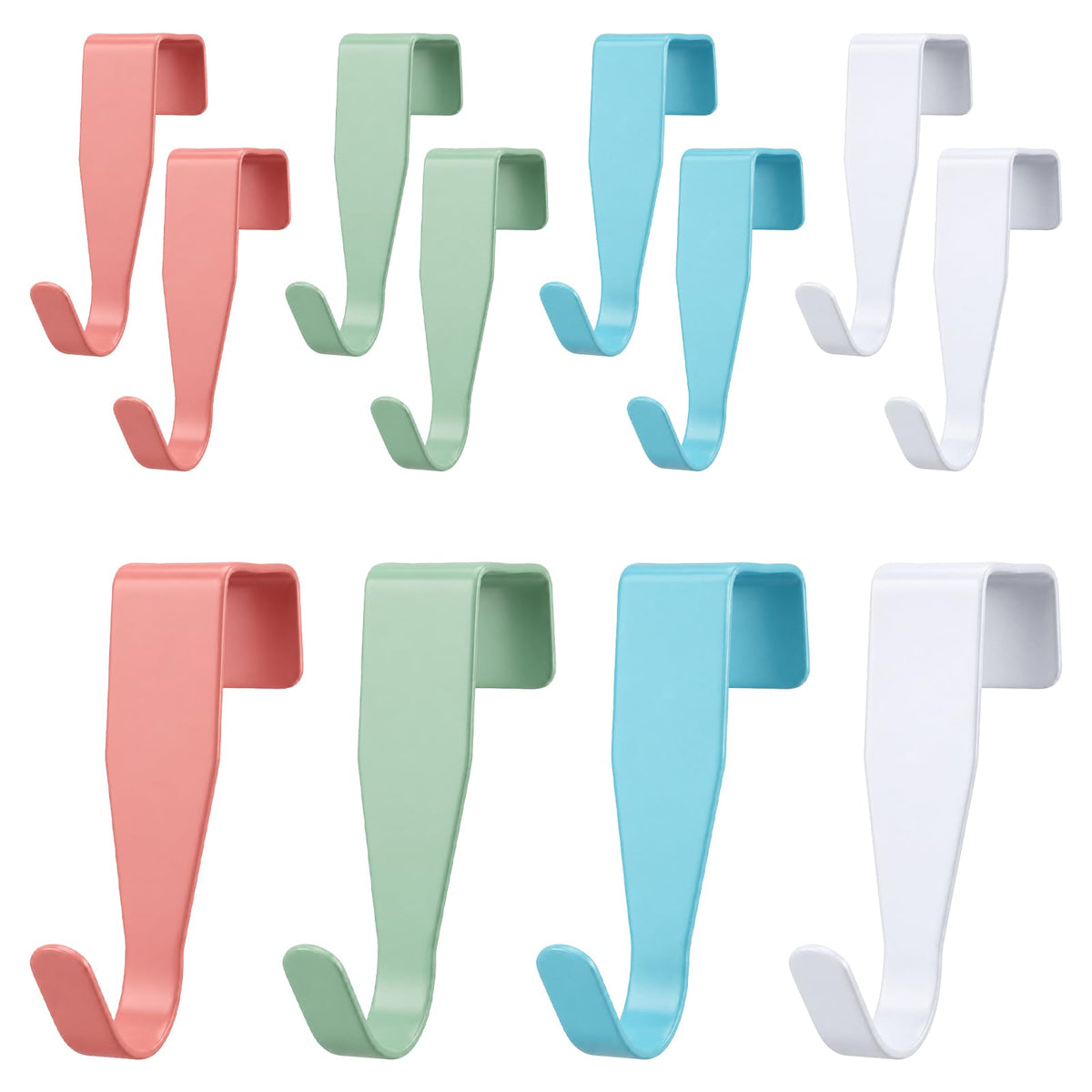 Classicseali Pack of 12 Door Hooks Colourful Window Hooks for Hanging Metal