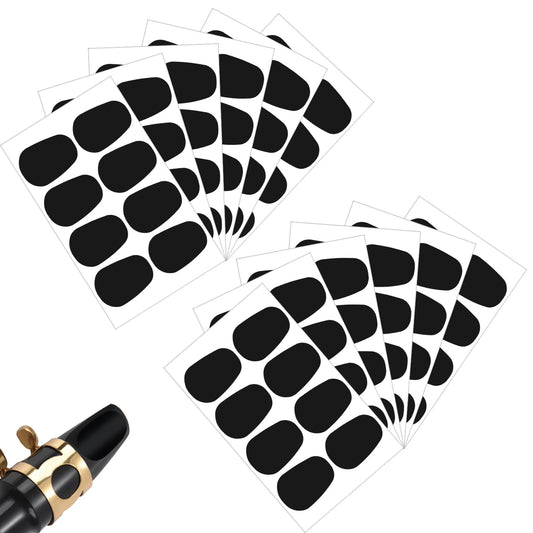 Elegaperma Pack of 48 Bite Rubber Clarinet, Mouthpiece Cushion, 8 mm Mouthpiece Pads for Saxophone and Clarinet, Mouthpiece Cushion, Saxophone Cushion for Protection of Wind Instruments (Black)
