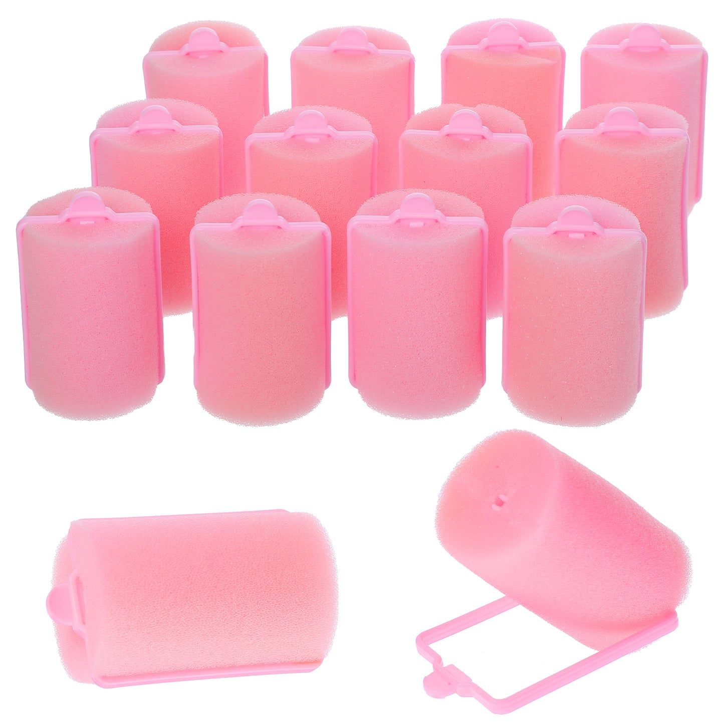 Oruola 12pcs Foam Hair Rollers,Soft Sponge Hair Rollers for Hair Styling,Heatless Foam Curlers for Sleeping,Large Foam Hair Rollers for Long Hair Short Hair Women and Children(2.8 x 1.6 Inches,Pink)