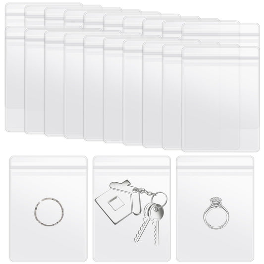 oruola 40pcs Baggies for Jewelry,Plastic Jewelry Bags,2.36 X 3.15 In Resealable Bags,PVC Clear Jewelry Bags,Anti Tarnish Small Bags for Jewelry Earrings Rings Necklaces Gift for Women Girls