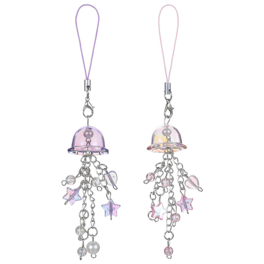 guduling Pack of 2 Jellyfish Keyrings, Aesthetic Bag Pendant, Cute Pendant Bands, Jellyfish Mobile Phone Pendant, Jellyfish Pendant for Bag, Key Ring, Camera, Purse Decoration