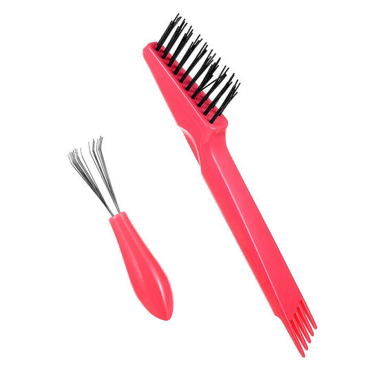 Oruola 2pcs Hair Brush Cleaner Tool,2-In-1 Hair Brush Cleaner,Comb Cleaning Brush,Hair Brush Cleaning Tool for Removing Hair And Dirt From Combs,Rake Hair Brush Cleaning Tool for Home Salon Use