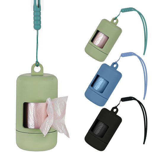 3 Pack Dog Poop Bag Holder For Lead, Lightweight Plastic Dog Poop Bag Dispenser Dogs Waste Holder Hands-Free Leash Attachment for Outdoor Walking, Fits Standard Poo Bags, Blue Green Black