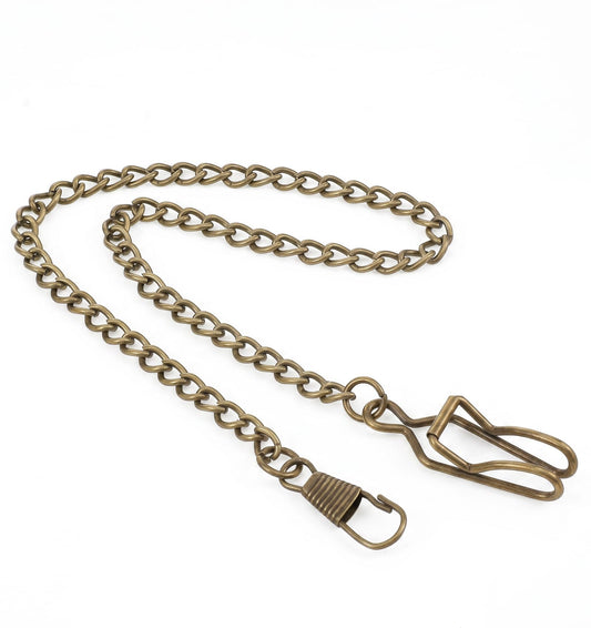 Pocket Watch Chain for Men, Antique Metal Pocket Watch Chain with Clip