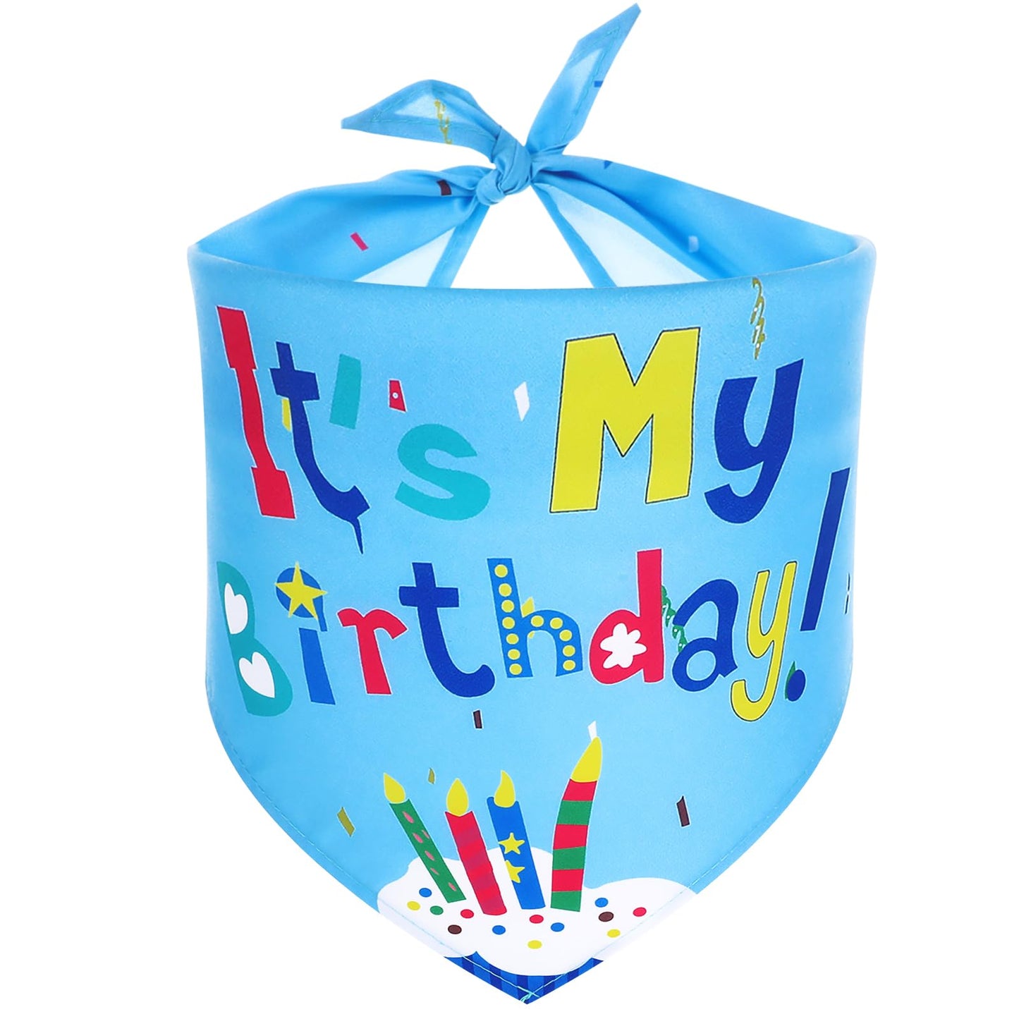 Oruola Birthday Boy Dog Bandana,Dog Birthday Decorations,Birthday Dog Bandana,Long 66cm/26In Triangle Bibs for Multi Sizes Dog,Dog Bandanas Boy for Small Medium Large Dogs Pets Blue