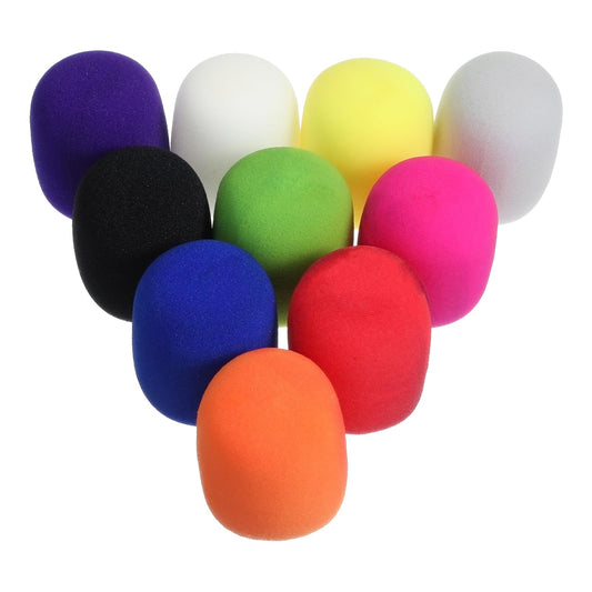 Oruola 10Pcs Mic Covers for Microphones,Thick Colorful Microphone Covers Foam, Reusable Mic Cover for Most Handheld Microphone for Karaoke DJ (10 Color)