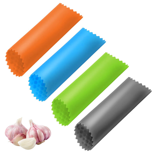 Classicseali 4pcs Garlic Peeler, Garlic Roller, Easy to Clean and Store, Garlics Roller Peeler, for Easy Garlics Peeling in the Kitchen, Gray, Orange, Green, Blue