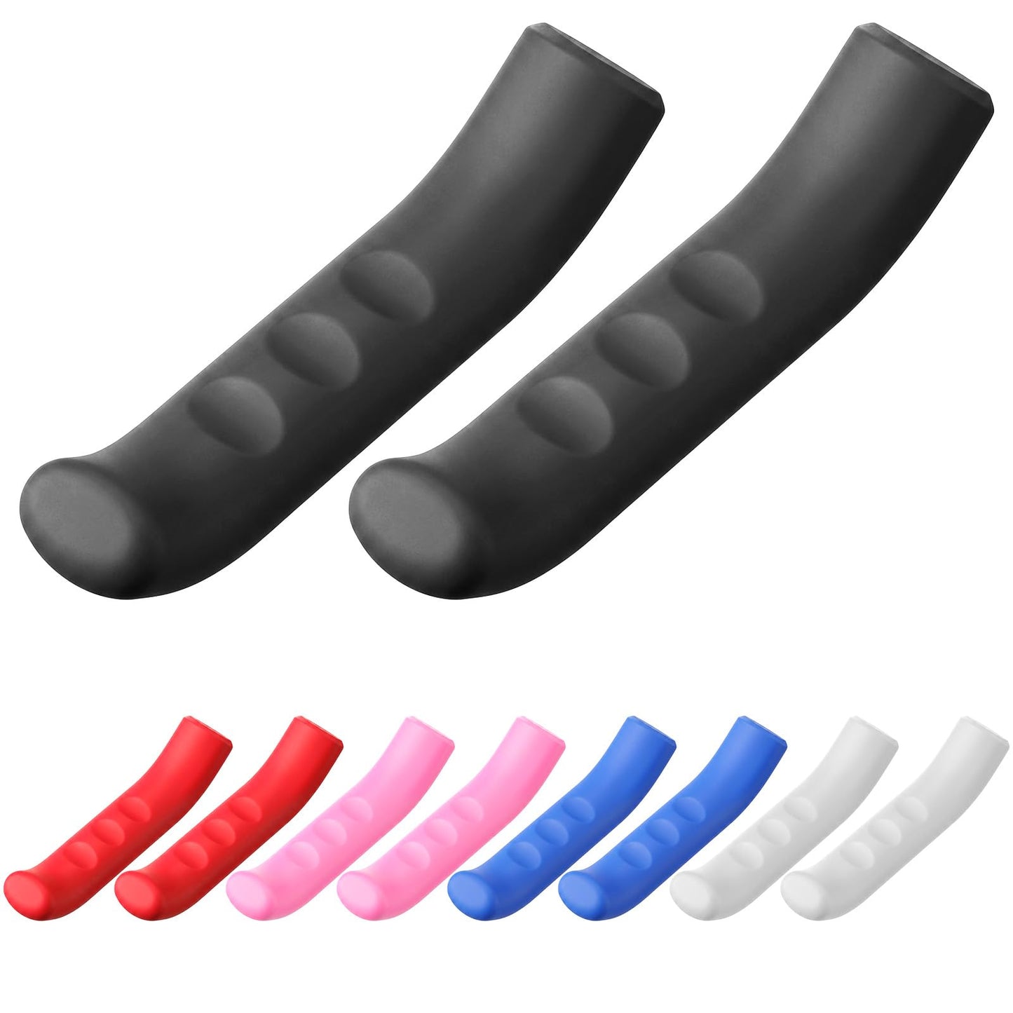 Elegaperma 5 Pairs E Scooter Brake Handle Protection, Silicone Brake Lever Protection, Non-Slip Bicycle Brake Lever Cover for Bicycle/MTB/BMX (Black, Red, Blue, White, Pink, 7 x 1.5 cm)