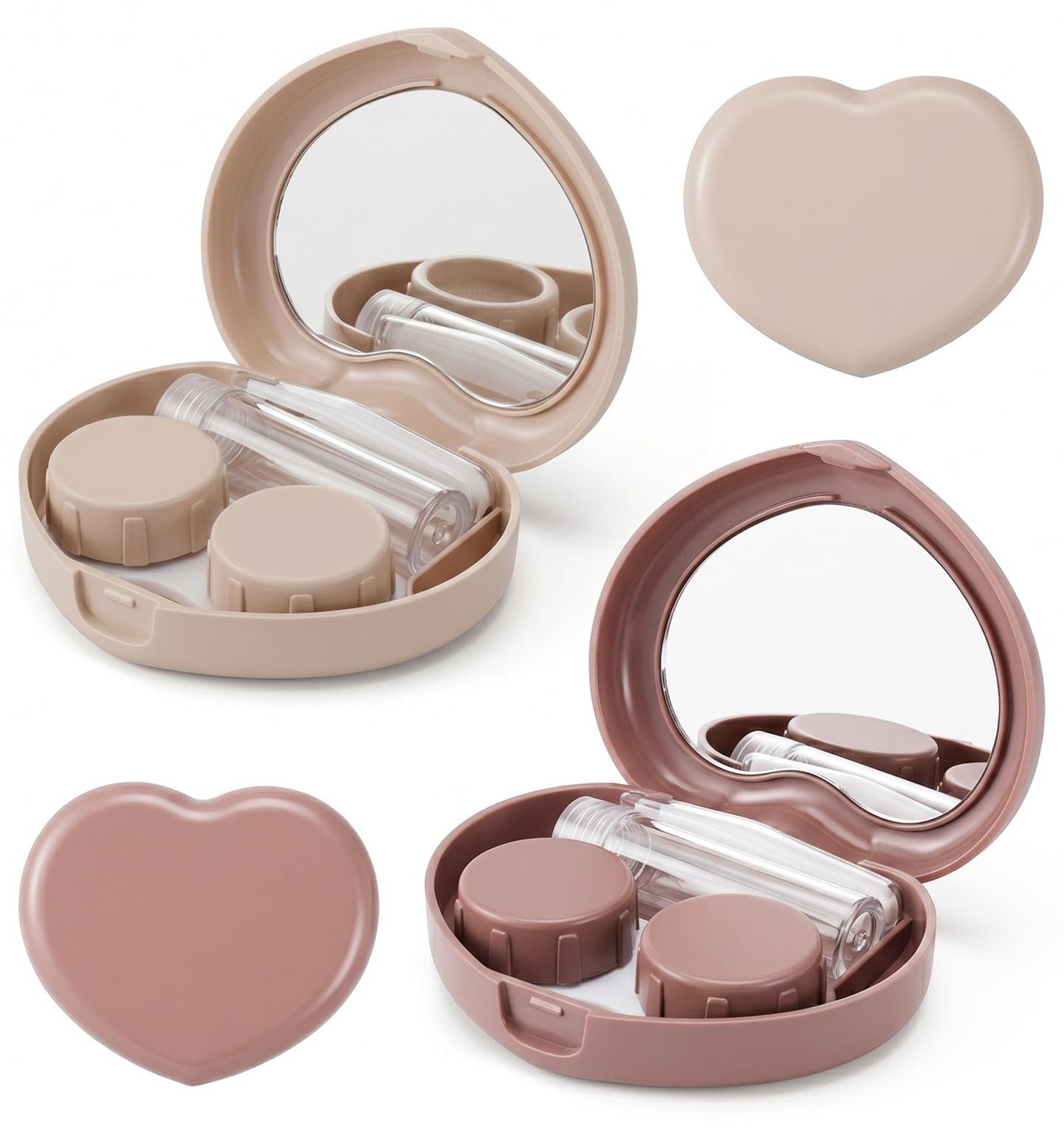 FRCTLNKG 2 Pcs Travel Contact Case, Portable Mini Contact Lens Container