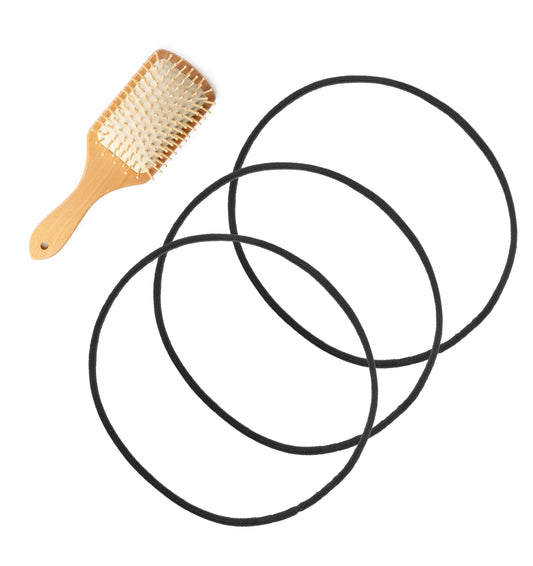 Long Hair Ties, 20 pack Thick Curly Hair and Dreadlocks - Suitable Oversized Gentle Ponytail Holders, density Hair Accessories for Women & Men (Black)