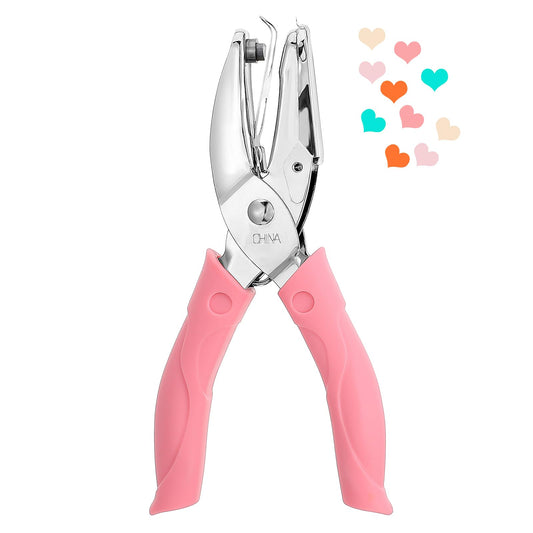 Classicseali Small Hole Punch, 5.5mm Pink Durable Shape Hole Punch,Custom Holes Punches with Rubber Handle, Small Holes Puncher for Clothing Tickets DIY Craft Labels Scrapbooking Tools