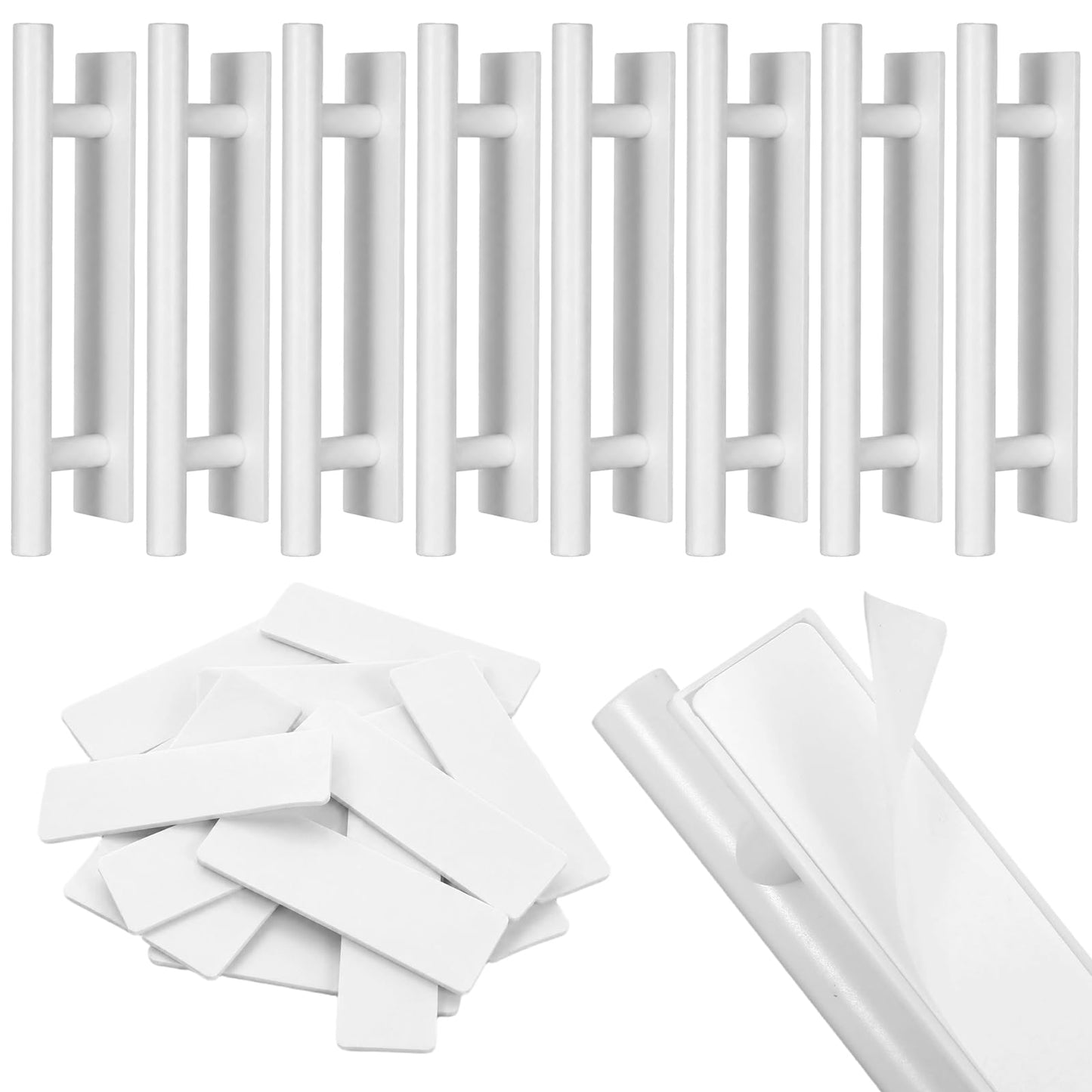 Classicseali Pack of 8 Self-Adhesive Kitchen Door Handles for Balcony Doors