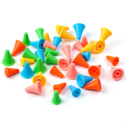 Elegaperma Pack of 40 Needle Stoppers for Knitting Needles, Knitting Needle Stoppers, Soft Knitting Needle Stoppers, Mesh Stoppers for Knitting Accessories & DIY Crafts (5 Colours)