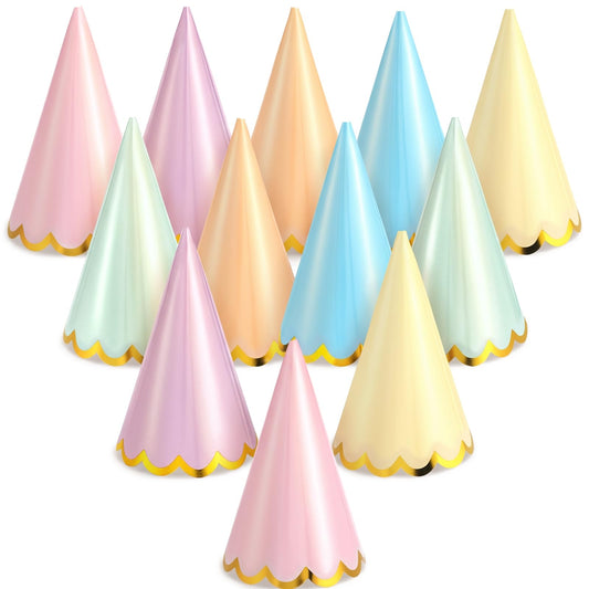 Elegaperma Pack of 12 Party Hats, Birthday Party Hats, Elastic Party Hats, Adult for Decorations of Weddings, Dress Up Parties, Bridesmaid Parties, Birthday Parties