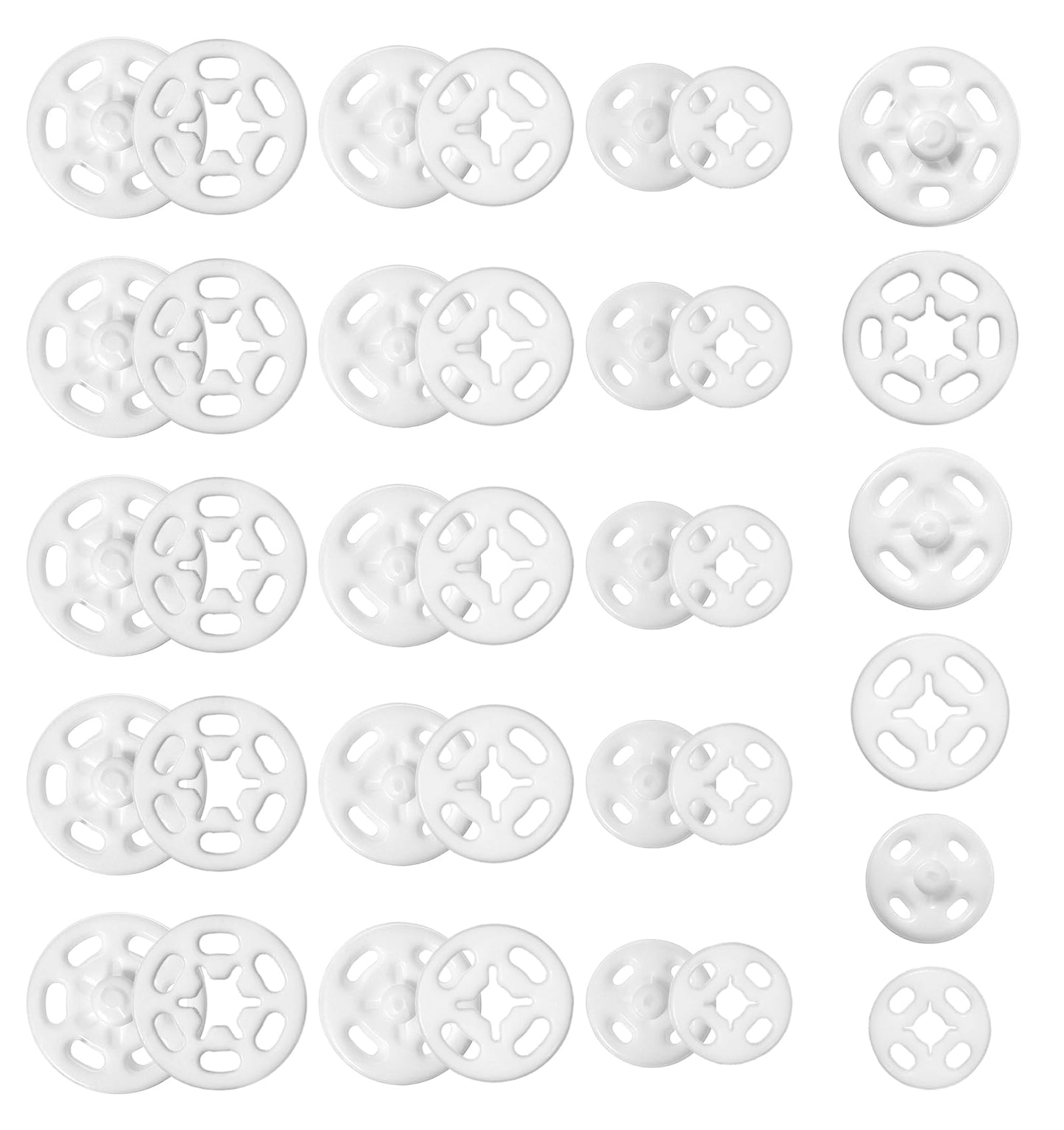 36 Pcs Sew On Snaps for Clothing, Clear Snaps Plastic Sewing Snap Buttons