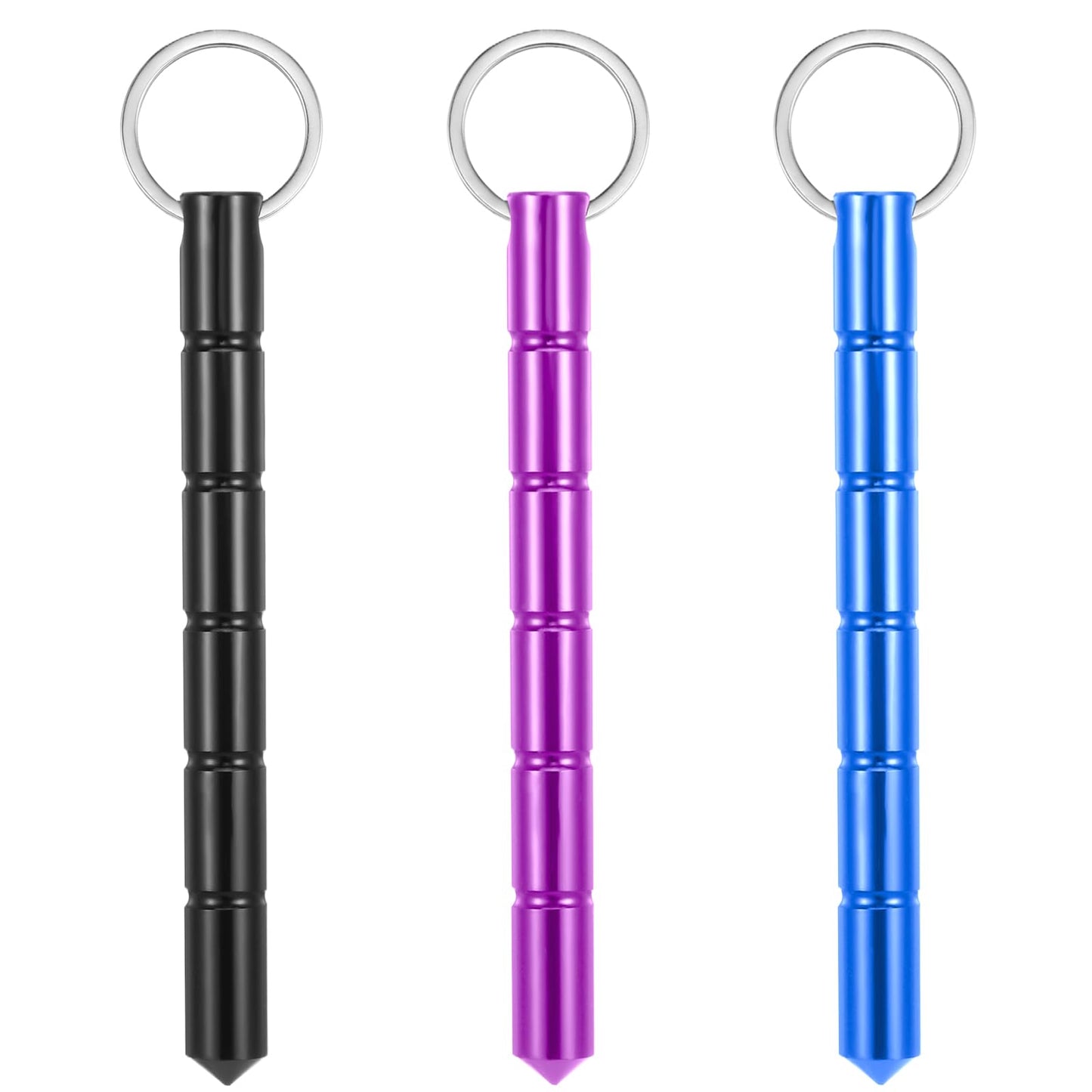 oruola 3pcs Window Breaker,Portable Mini Car Window Breaker,Self Defence Keychain,Window Breaker Keyring for Emergencies,Compact Emergency Life-Saving Tool for Land and Underwater(Black,Blue,Purple)