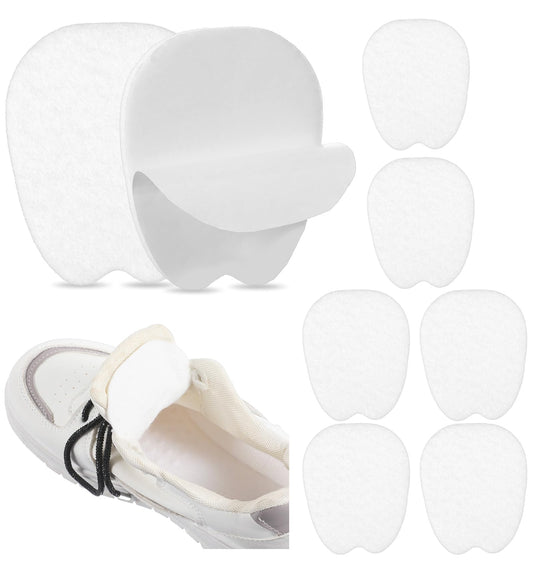 6 Pcs Shoe Tongue Pads for Women, Soft Tongue Pads Stick-On Cushion Inserts for Men and Women Loose Shoes Comfort Fit(White)