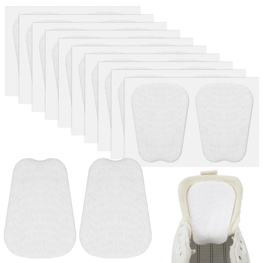 Classicseali 10 Pairs Shoe Tongue Pads, Felt Tongue Pads, Soft Adhesive Thick Shoe Tongue Pads for Men and Women，White