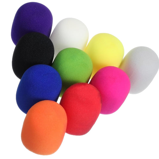 Elegaperma 10 PCS Microphone Foam Covers, 4cm Fit Foam Microphone Covers in 10 Colors, Reusable Mic Foam Cover for Pop Filter and Wind Protection