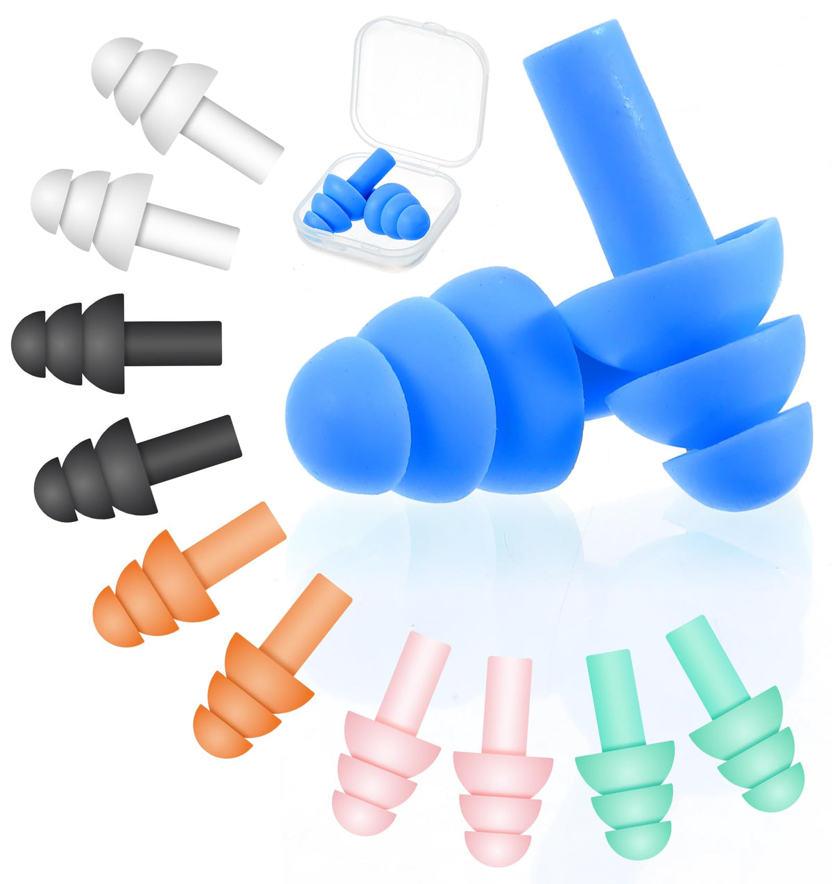6 Pairs Small Ear Plugs Sleeping for Noise Cancelling with Case,6 Colors