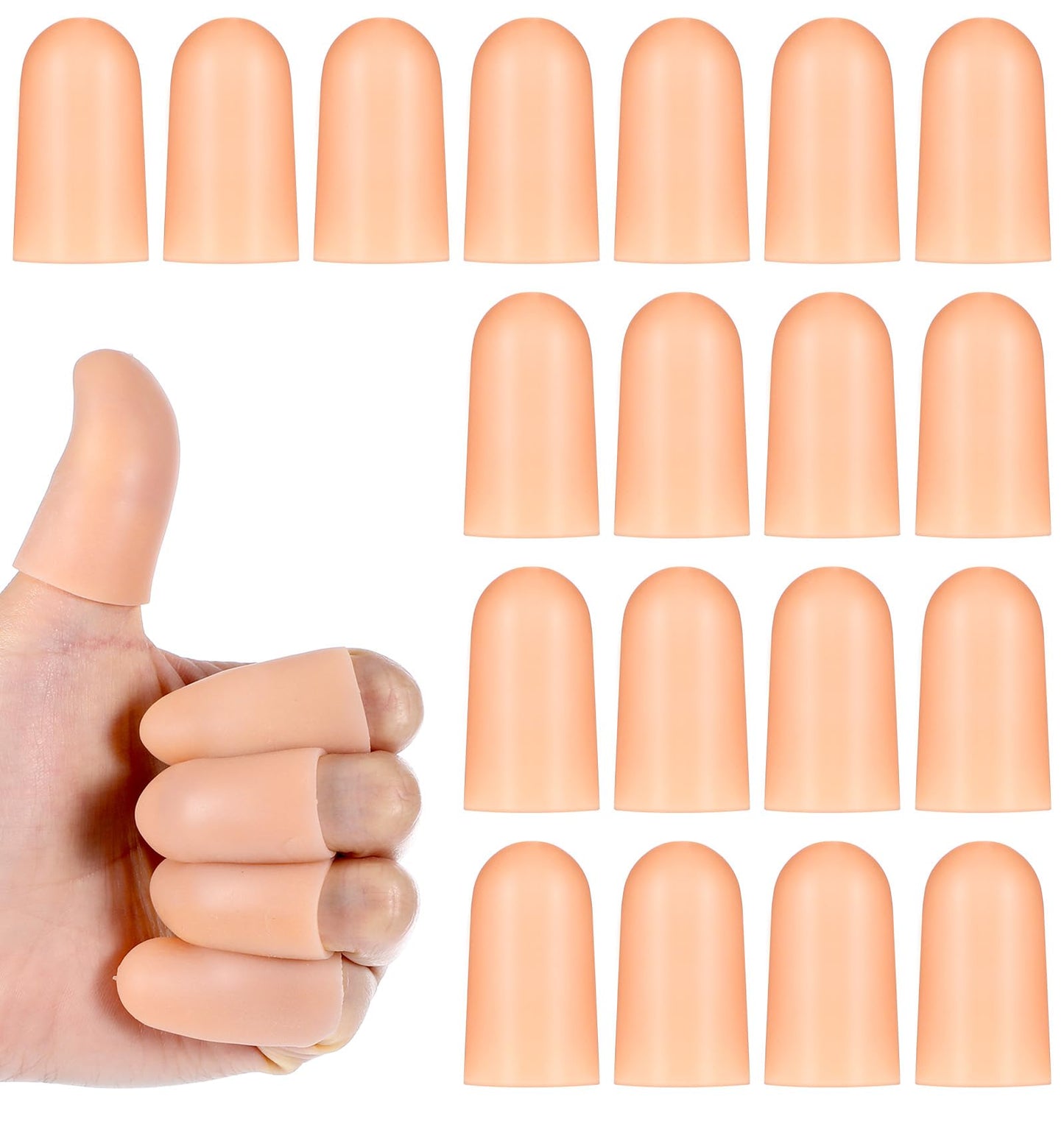 20 Pcs Rubber Thumb, Rubber Thumb Protector Silicone Reusable