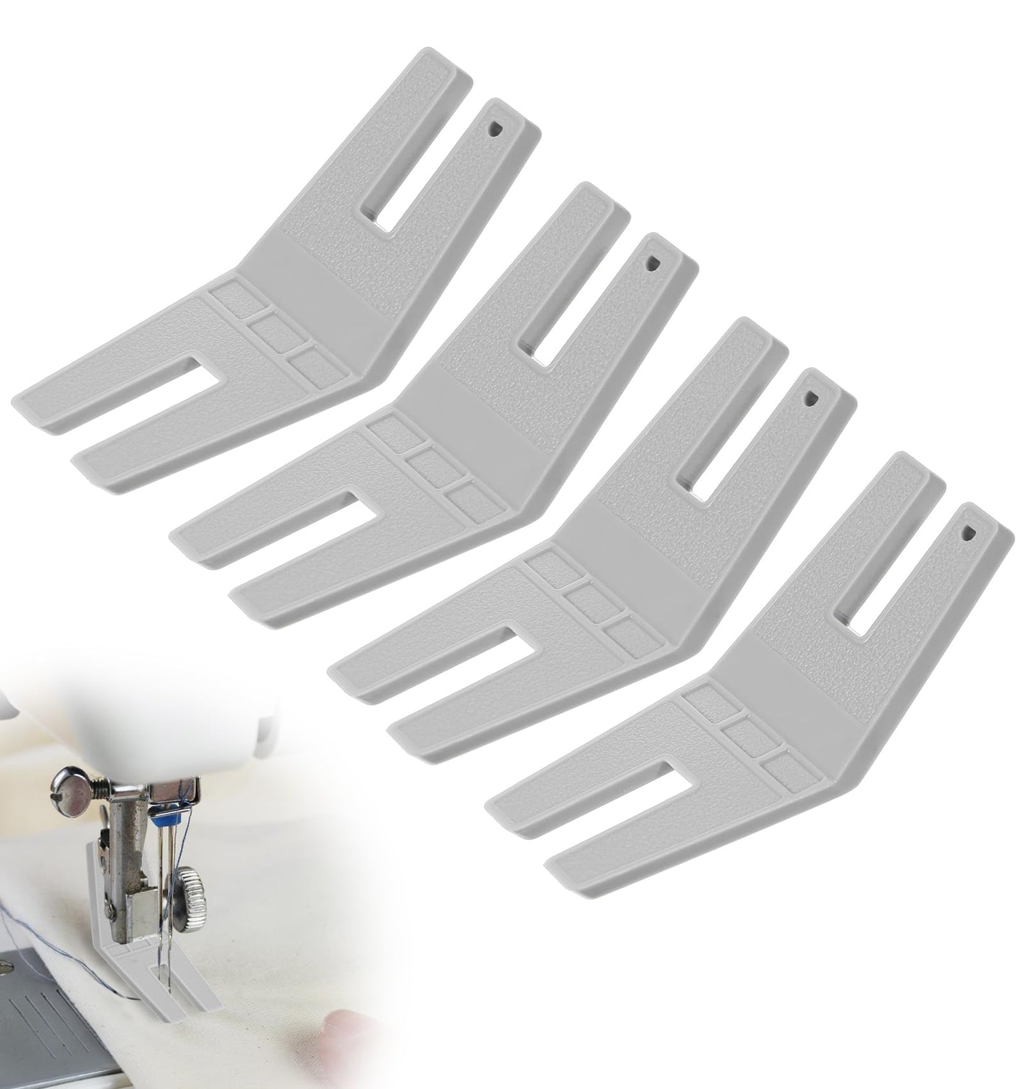 Hump Jumper Sewing Tool, 4Pcs Hemmer Foot Tool Essential Sewing Accessories for Hemming, Seam Aid & Rolled Hemmer Foot, Easy to Use for Beginners & Professionals