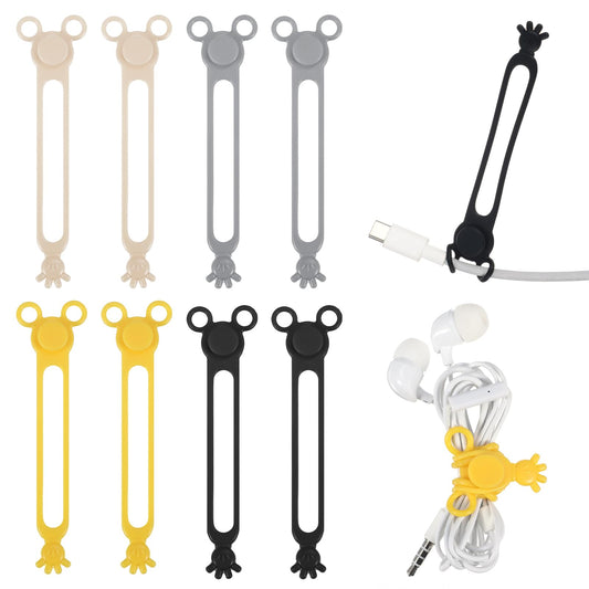 Silicone Cable Ties, Valuebargain 20PCS Reusable Elastic Cable Organizers Designed for Bundling and Fastening Wires, Suitable for Household and Office Use