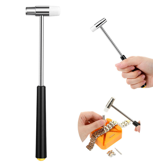 Mini Hammers for Crafts, 6.88 Inch Alloy Steel Small Hammers for Crafts - Dual Head Jewelry Hammer for DIY Craft, Watches, Leather & Woodworking (Black)
