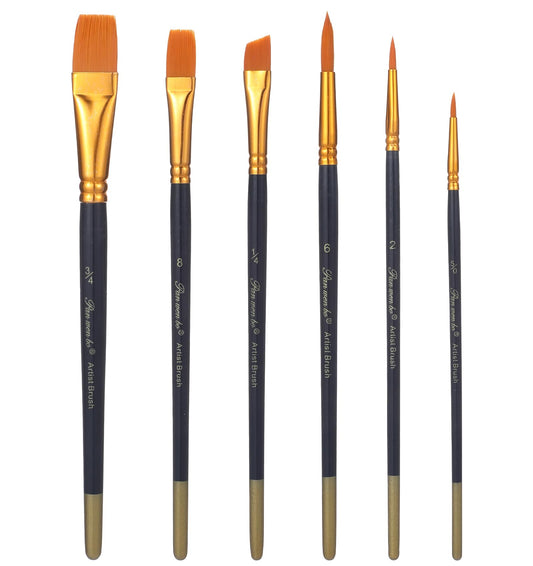 Face Paint Brush Set, 6pcs Artist Brushes for Body Face Painting,Acrylic Painting Watercolor Oil Gouache